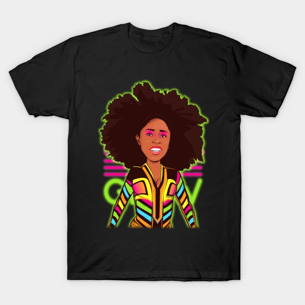 Naomi Glowing Wrestling T-Shirt by portraiteam